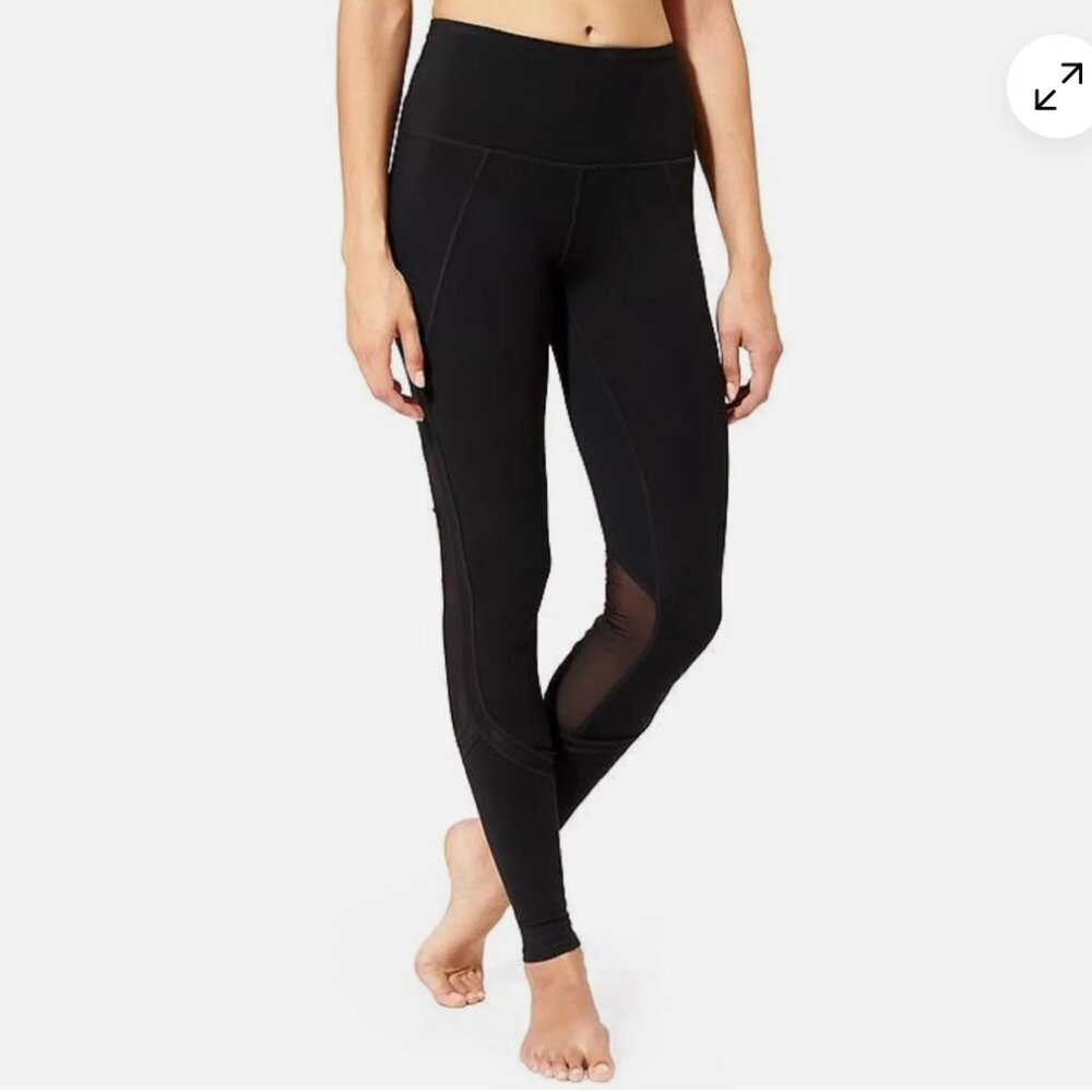 Athleta High Rise Plié Mesh Leggings Black - Size S